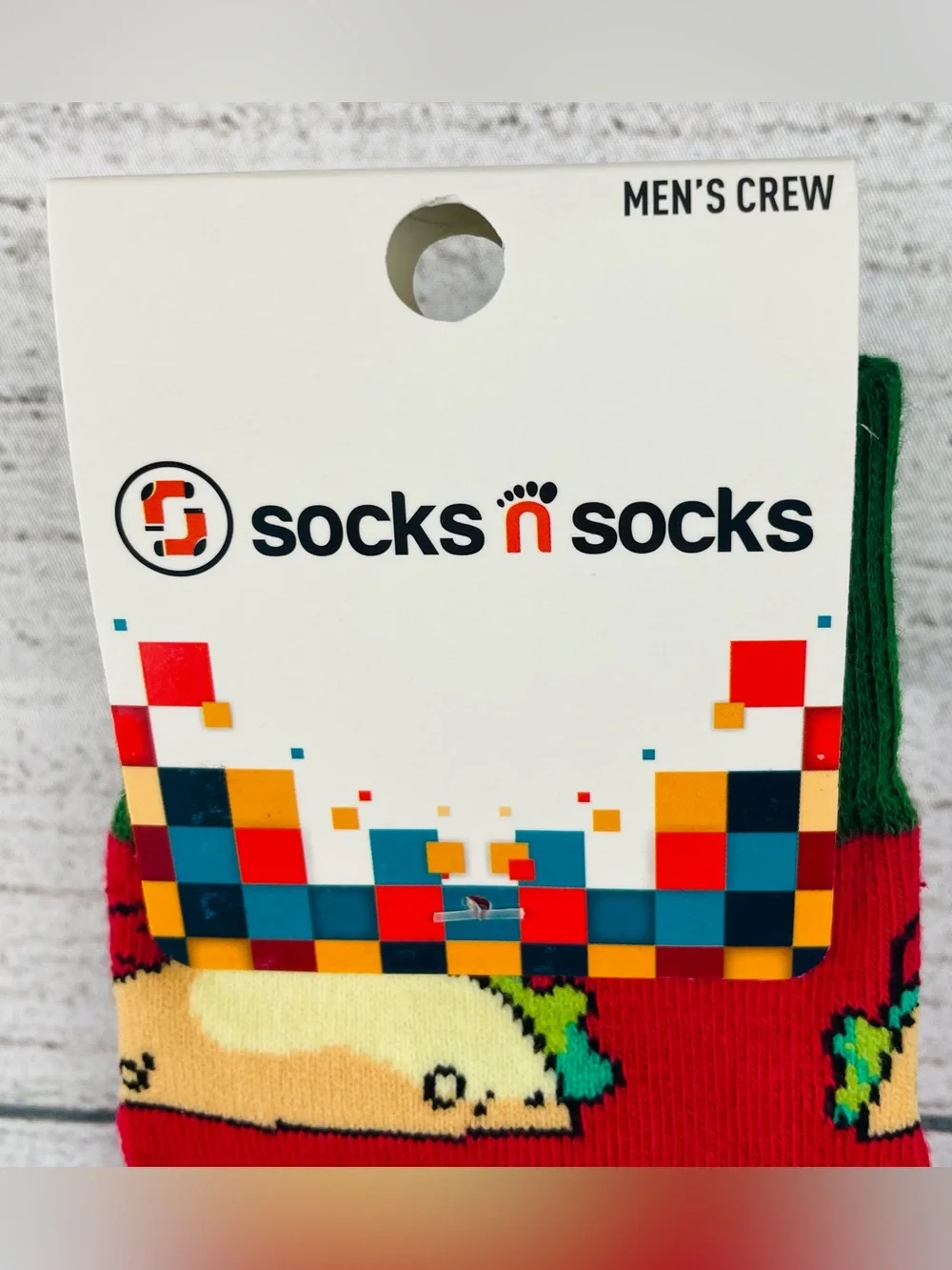 Socks n Socks Mens One Size Chili Tacos Food Theme Crew Socks - NEW